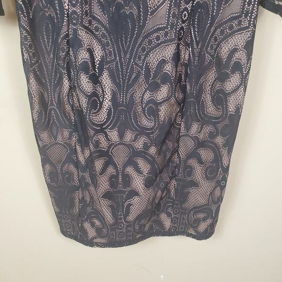 Adrianna Papell Black Lace Sheath Dress Women's Size 6 - Picture 2 of 12